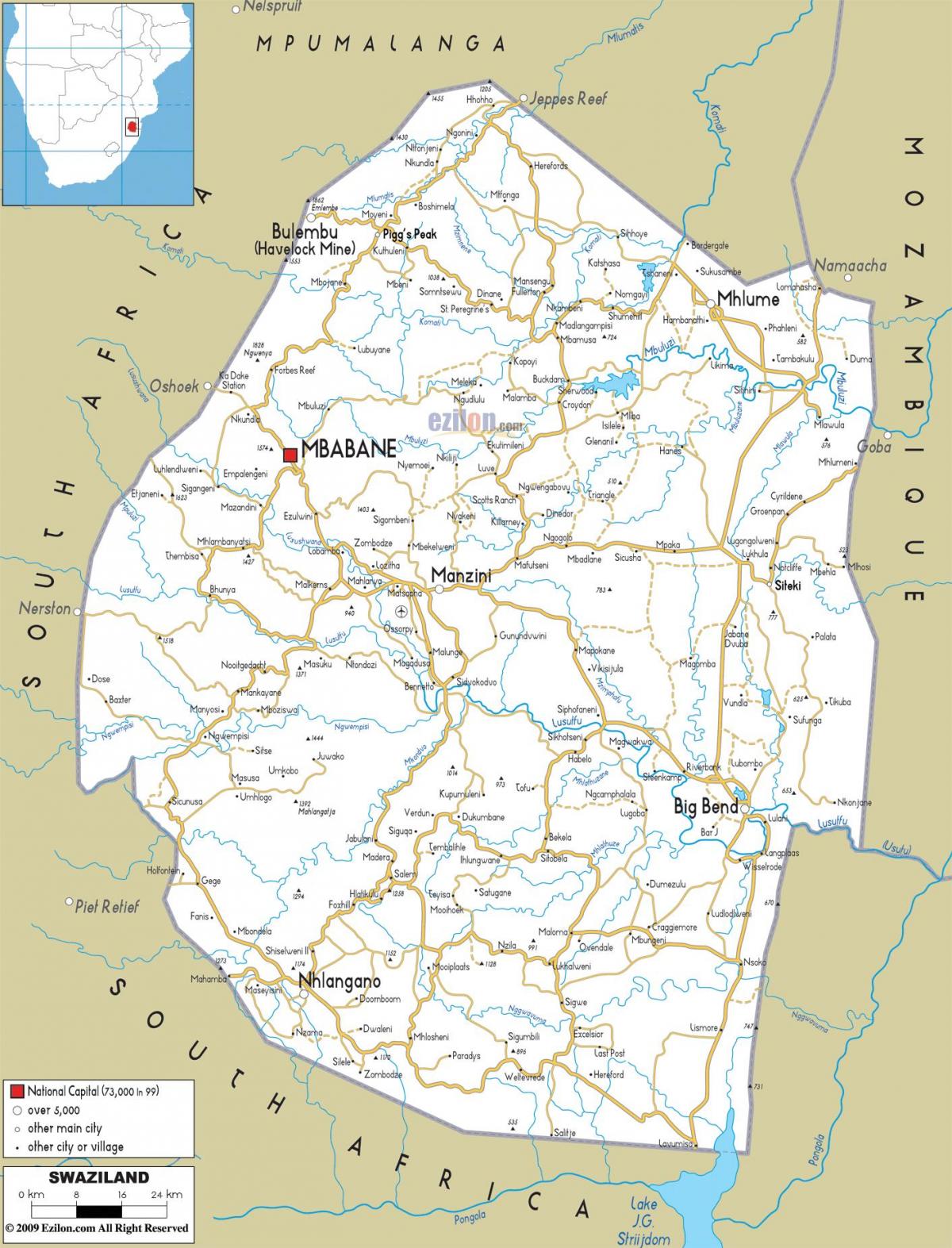 kart Свазиленда