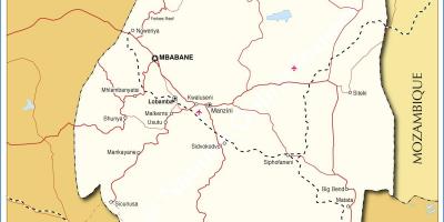 Kart Свазиленда şəhərlər